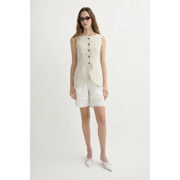 Posse Emma Vest - Natural – sustainable Jackets in Neutrals from Australian designer at Luxury Shoes .