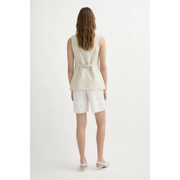 Posse Emma Vest - Natural – sustainable Jackets in Neutrals from Australian designer at Luxury Shoes .