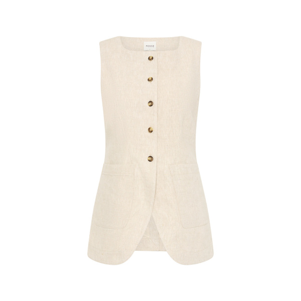 Emma Vest - Natural by Posse the Label ‚Äì luxury jackets in Neutrals available at Luxury Shoes 