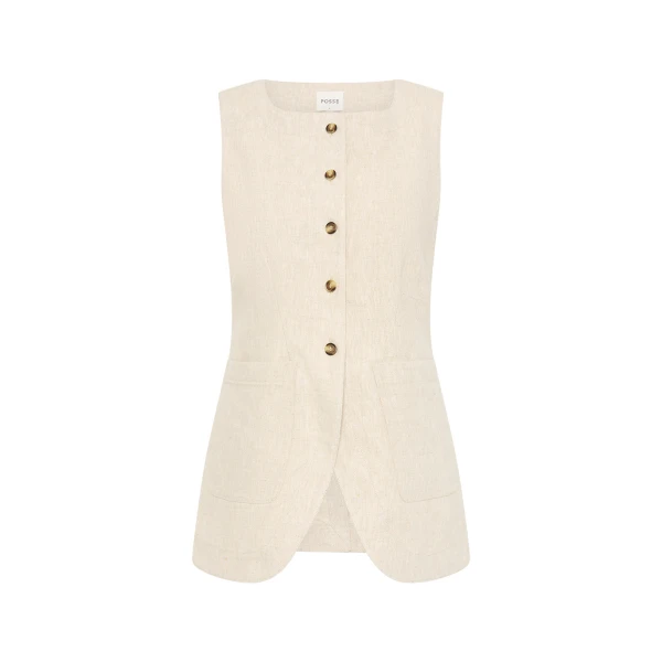 Emma Vest - Natural by Posse the Label ‚Äì luxury jackets in Neutrals available at Luxury Shoes 
