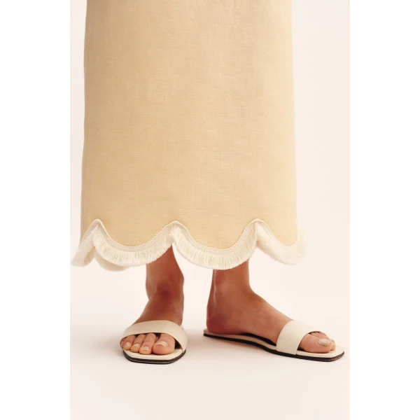 Posse Essie Column Skirt - Dusty Citron – sustainable Skirts in Yellow from Australian designer at Luxury Shoes .