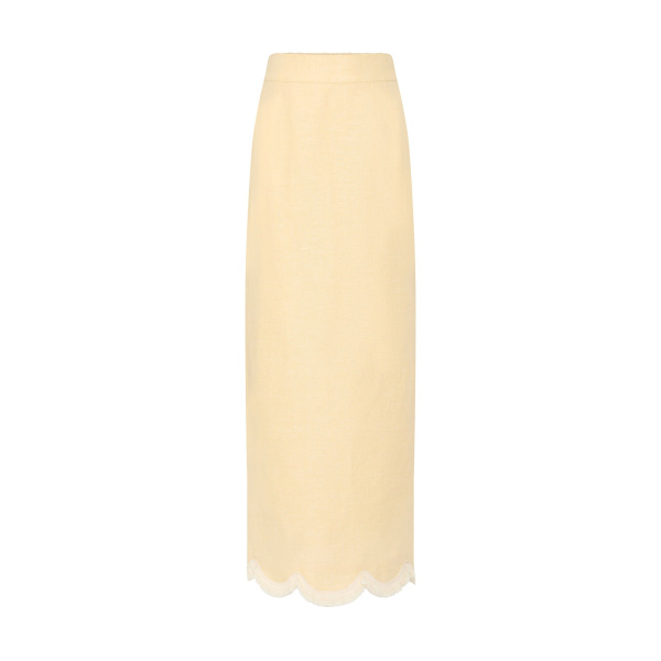 Essie Column Skirt - Dusty Citron by Posse the Label ‚Äì luxury skirts in Yellow available at Luxury Shoes 
