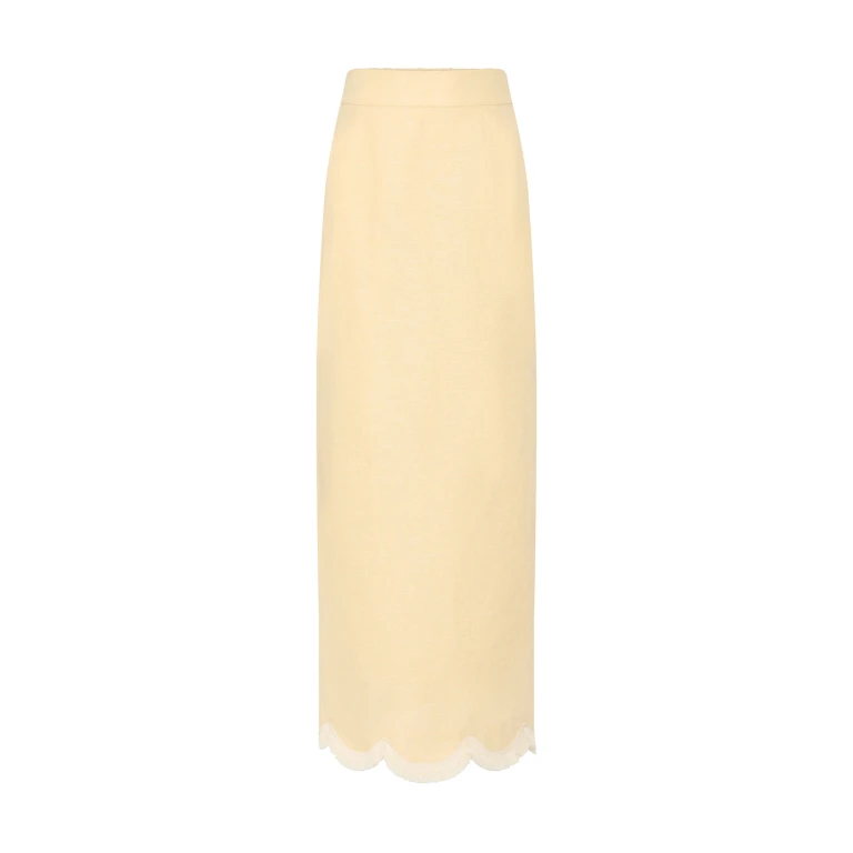 Essie Column Skirt - Dusty Citron by Posse the Label ‚Äì luxury skirts in Yellow available at Luxury Shoes 