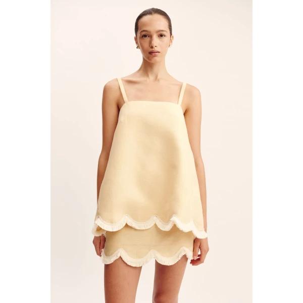 Posse Essie Top - Dusty Citron – sustainable Tops in Yellow from Australian designer at Luxury Shoes .