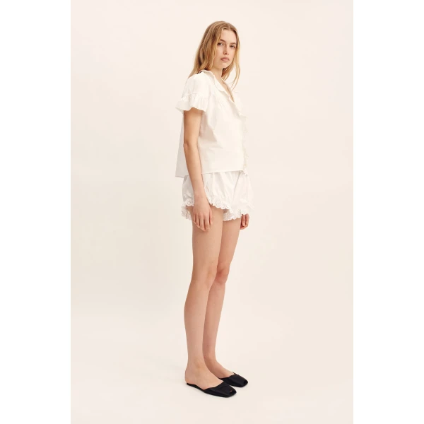 Posse Ezra Blouse - Vintage White – sustainable Tops in White from Australian designer at Luxury Shoes .