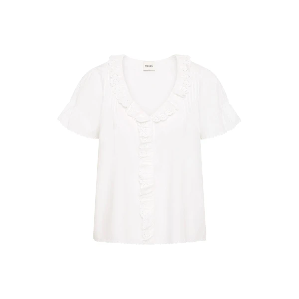 Ezra Blouse - Vintage White by Posse the Label ‚Äì luxury tops in White available at Luxury Shoes 