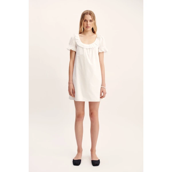 Posse Ezra Shift Dress - Vintage White – sustainable Dresses in White from Australian designer at Luxury Shoes .