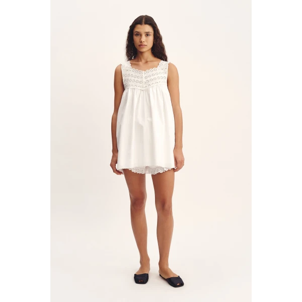 Posse Ezra Tunic - Vintage White – sustainable Dresses in White from Australian designer at Luxury Shoes .