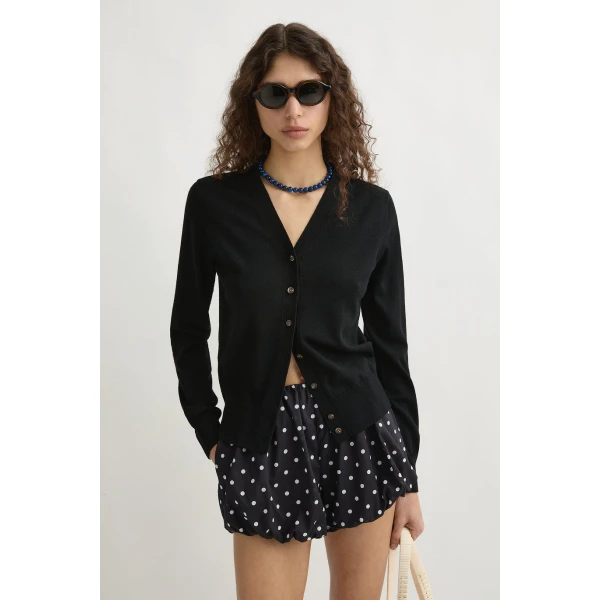 Posse Finley Cardigan - Black – sustainable Knitwear in Black from Australian designer at Luxury Shoes .