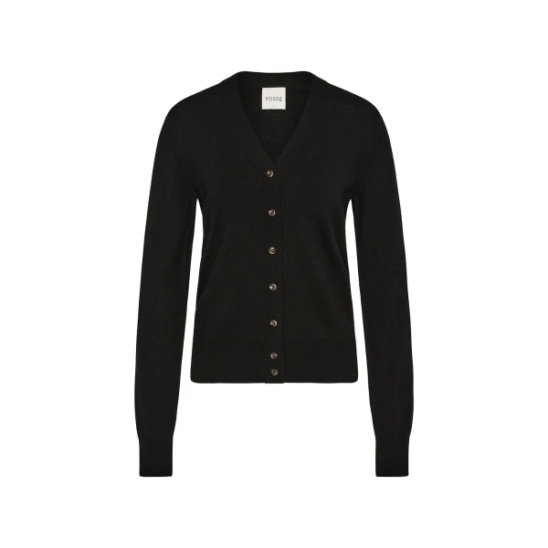 Finley Cardigan - Black by Posse the Label ‚Äì luxury knitwear in Black available at Luxury Shoes 