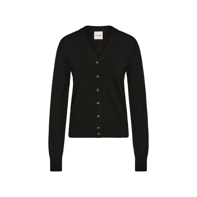 Finley Cardigan - Black by Posse the Label ‚Äì luxury knitwear in Black available at Luxury Shoes 