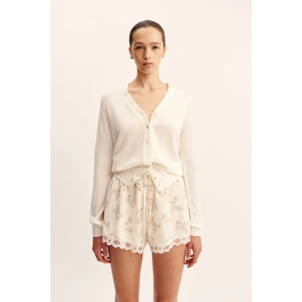 Posse Finley Cardigan - Cream – sustainable Knitwear in Ivory from Australian designer at Luxury Shoes .