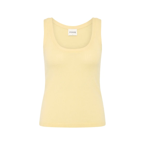 Finley Tank - Butter Yellow by Posse the Label ‚Äì luxury tops in Yellow available at Luxury Shoes 