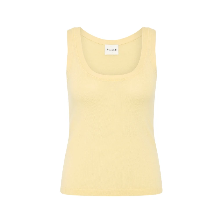 Finley Tank - Butter Yellow by Posse the Label ‚Äì luxury tops in Yellow available at Luxury Shoes 