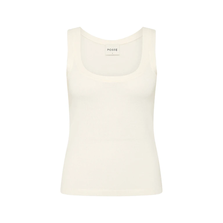Finley Tank - Cream by Posse the Label ‚Äì luxury tops in Ivory available at Luxury Shoes 