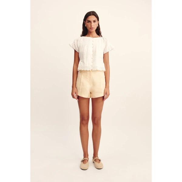 Posse Grace Blouse - Vintage White – sustainable Tops in White from Australian designer at Luxury Shoes .