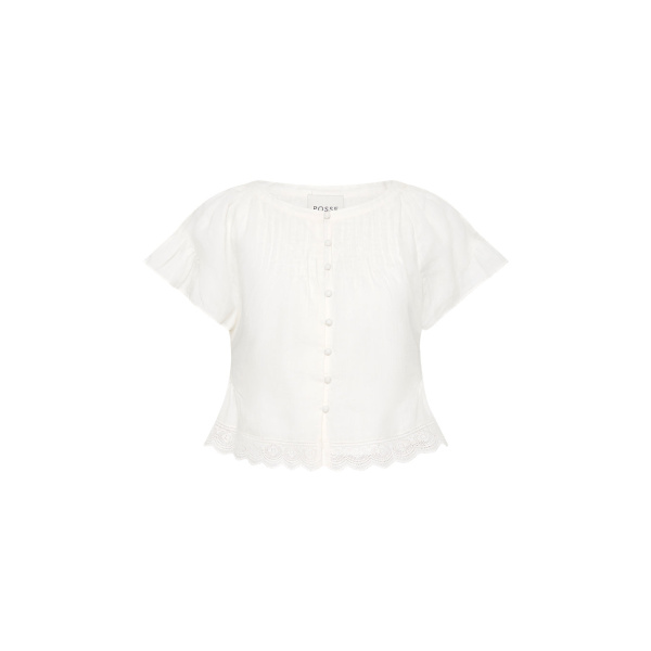 Grace Blouse - Vintage White by Posse the Label ‚Äì luxury tops in White available at Luxury Shoes 