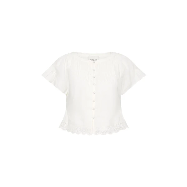 Grace Blouse - Vintage White by Posse the Label ‚Äì luxury tops in White available at Luxury Shoes 