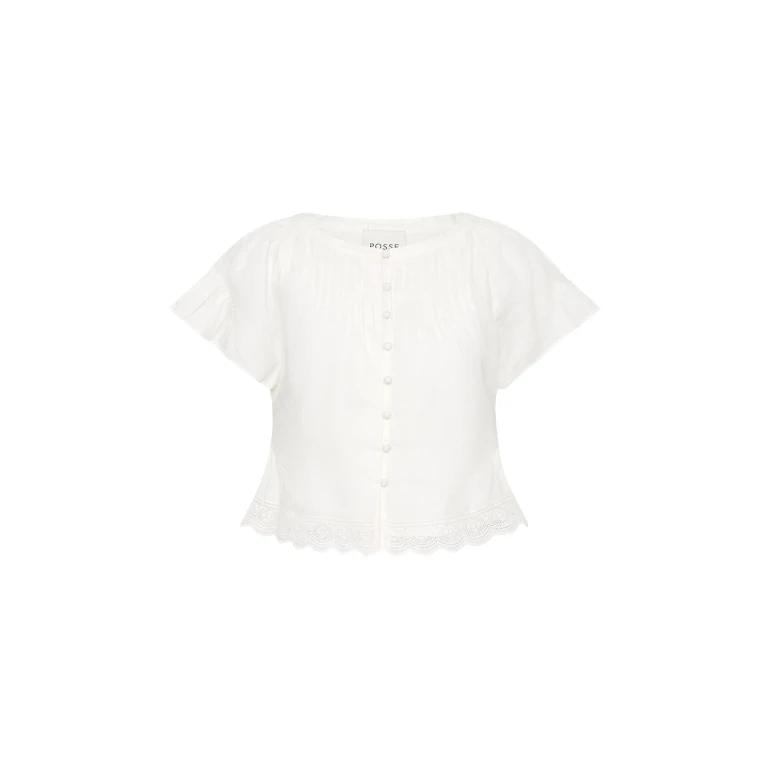 Grace Blouse - Vintage White by Posse the Label ‚Äì luxury tops in White available at Luxury Shoes 