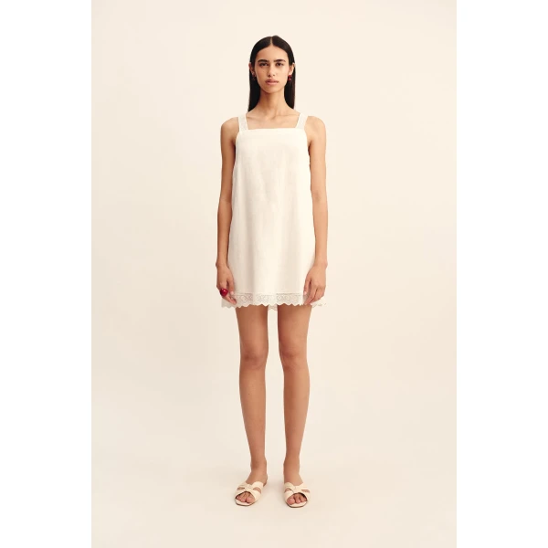 Posse Grace Mini Dress - Vintage White – sustainable Dresses in White from Australian designer at Luxury Shoes .