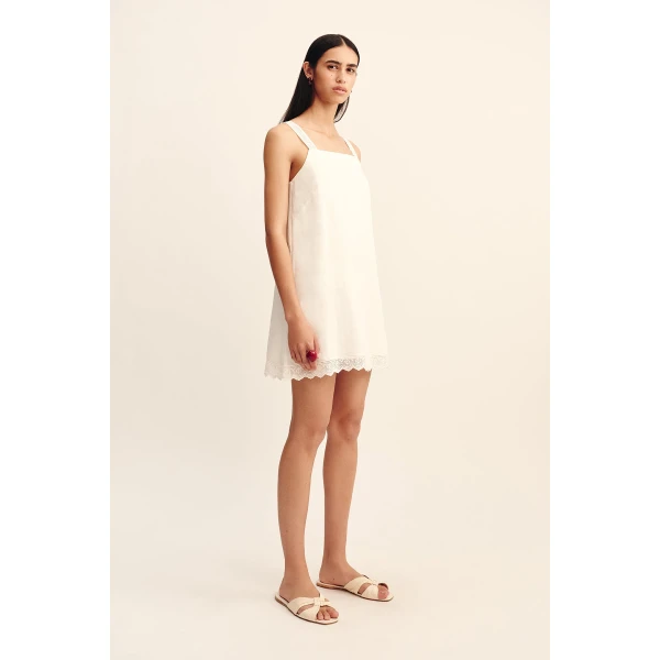 Posse Grace Mini Dress - Vintage White – sustainable Dresses in White from Australian designer at Luxury Shoes .