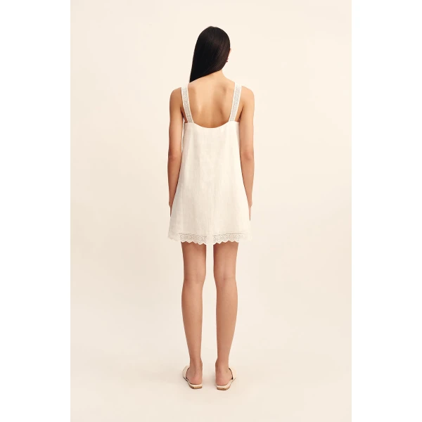 Posse Grace Mini Dress - Vintage White – sustainable Dresses in White from Australian designer at Luxury Shoes .
