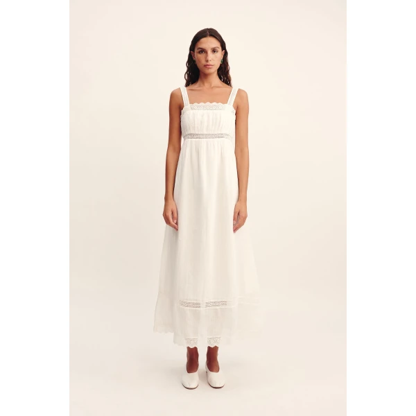 Posse Grace Shift Dress - Vintage White – sustainable Dresses in White from Australian designer at Luxury Shoes .