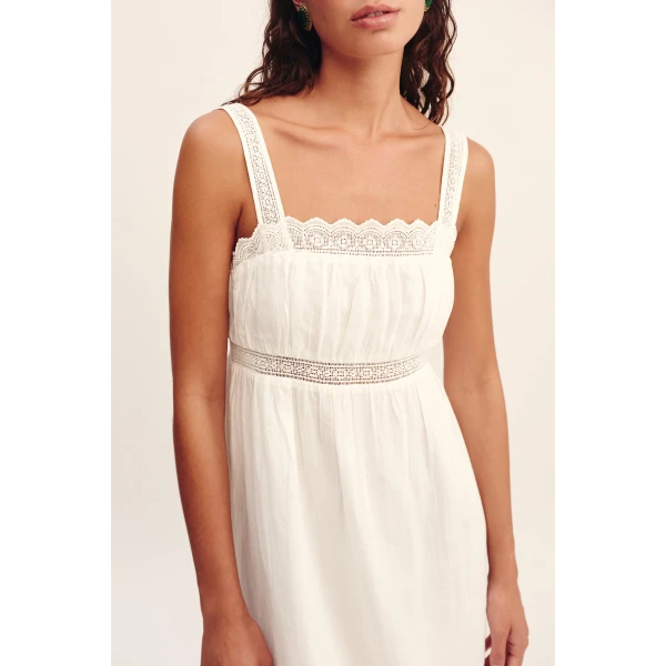 Posse Grace Shift Dress - Vintage White – sustainable Dresses in White from Australian designer at Luxury Shoes .