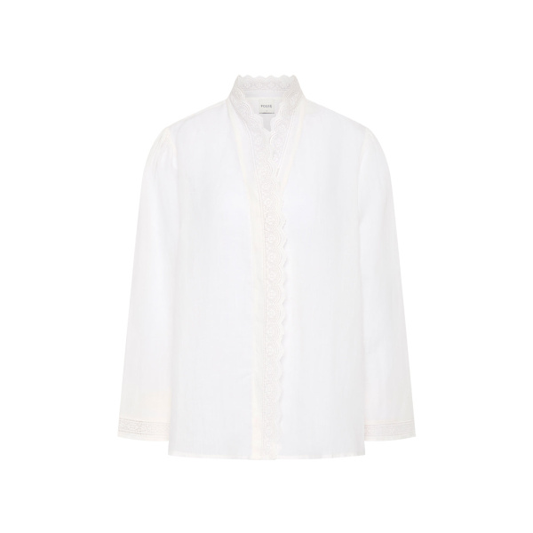 Grace Shirt - Vintage White by Posse the Label ‚Äì luxury tops in White available at Luxury Shoes 
