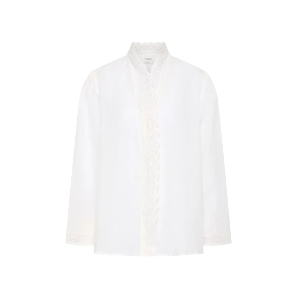 Grace Shirt - Vintage White by Posse the Label ‚Äì luxury tops in White available at Luxury Shoes 