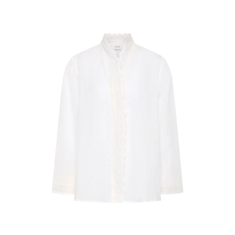 Grace Shirt - Vintage White by Posse the Label ‚Äì luxury tops in White available at Luxury Shoes 