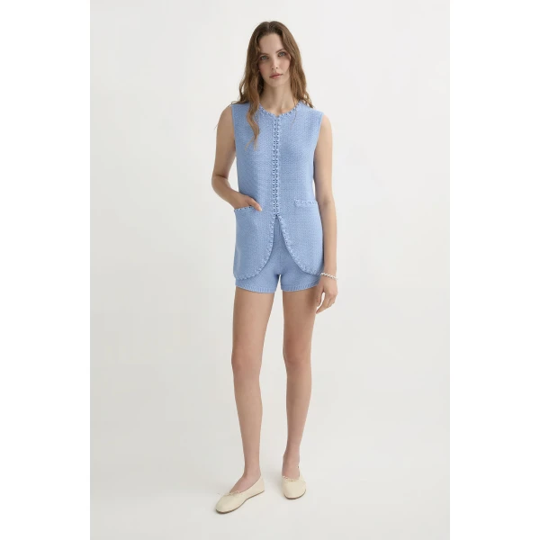 Posse Harlan Vest - Blue – sustainable Jackets in Blue from Australian designer at Luxury Shoes .