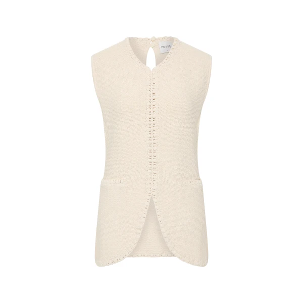 Harlan Vest - Cream by Posse the Label ‚Äì luxury jackets in Ivory available at Luxury Shoes 