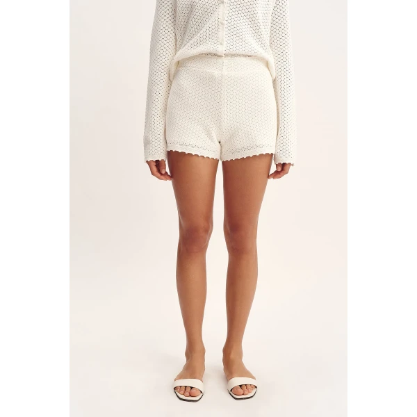 Posse Helena Short - Bone – sustainable Shorts in Ivory from Australian designer at Luxury Shoes .