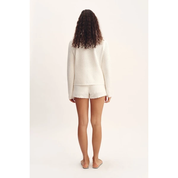 Posse Helena Short - Bone – sustainable Shorts in Ivory from Australian designer at Luxury Shoes .