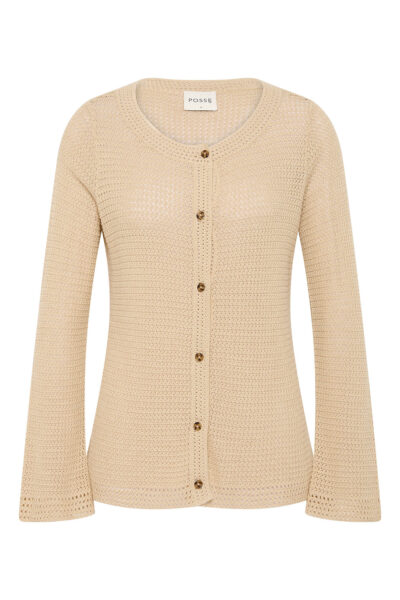 Lennon Cardigan - Beige by Posse the Label ‚Äì luxury knitwear in Beige available at Luxury Shoes 