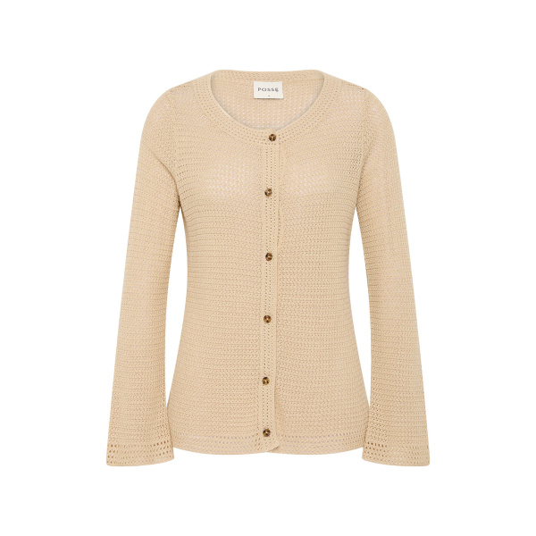 Lennon Cardigan - Beige by Posse the Label ‚Äì luxury knitwear in Beige available at Luxury Shoes 