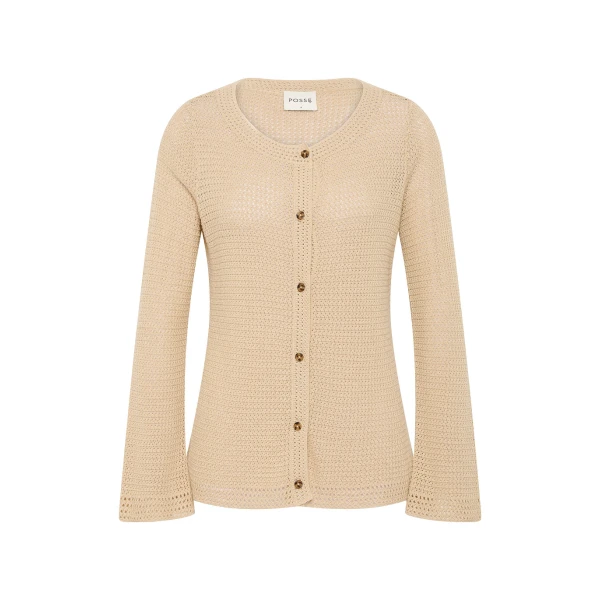 Lennon Cardigan - Beige by Posse the Label ‚Äì luxury knitwear in Beige available at Luxury Shoes 