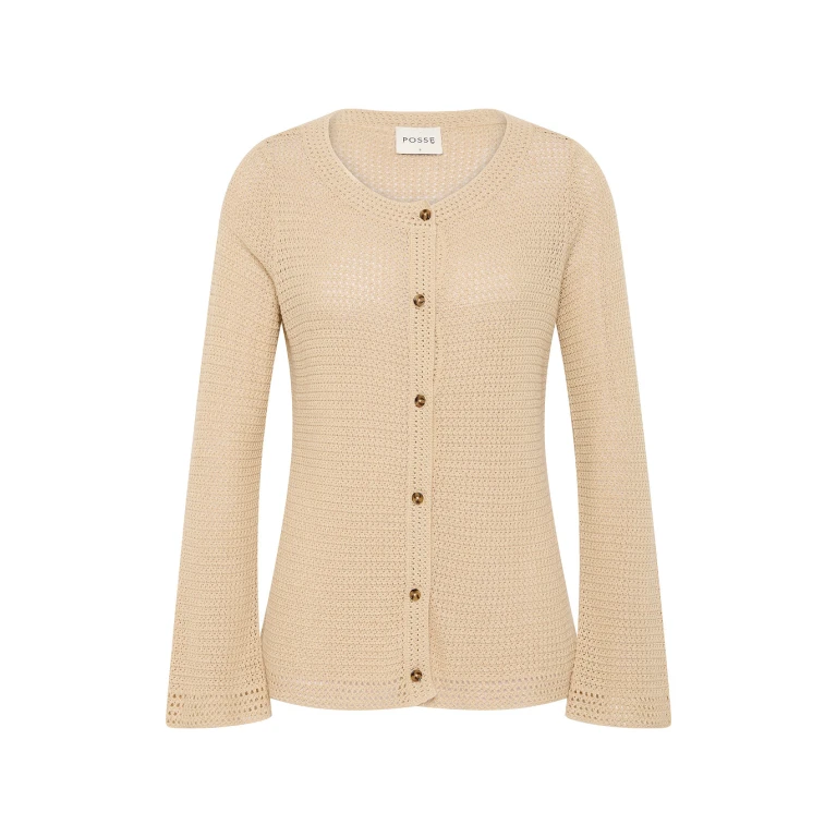 Lennon Cardigan - Beige by Posse the Label ‚Äì luxury knitwear in Beige available at Luxury Shoes 