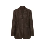 Posse Leon Blazer - Chocolate Cream Pinstripe – Minimalist Sustainable Jackets | Luxury Shoes Leon Blazer - Chocolate Cream Pinstripe by Posse the Label ‚Äì luxury jackets in Brown available at Luxury Shoes