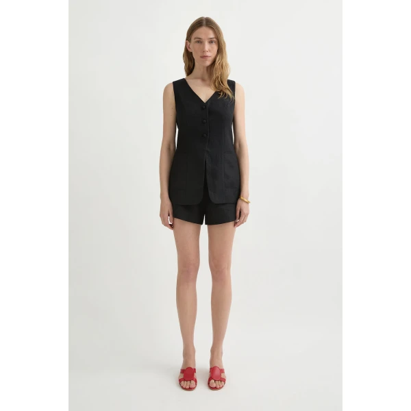 Posse Lorenzo Tailored Vest - Black – sustainable Jackets in Black from Australian designer at Luxury Shoes .
