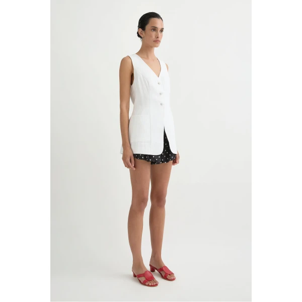 Posse Lorenzo Tailored Vest - Ivory – sustainable Jackets in Ivory from Australian designer at Luxury Shoes .