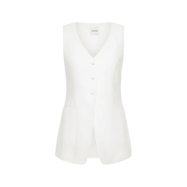 Lorenzo Tailored Vest - Ivory by Posse the Label ‚Äì luxury jackets in Ivory available at Luxury Shoes 