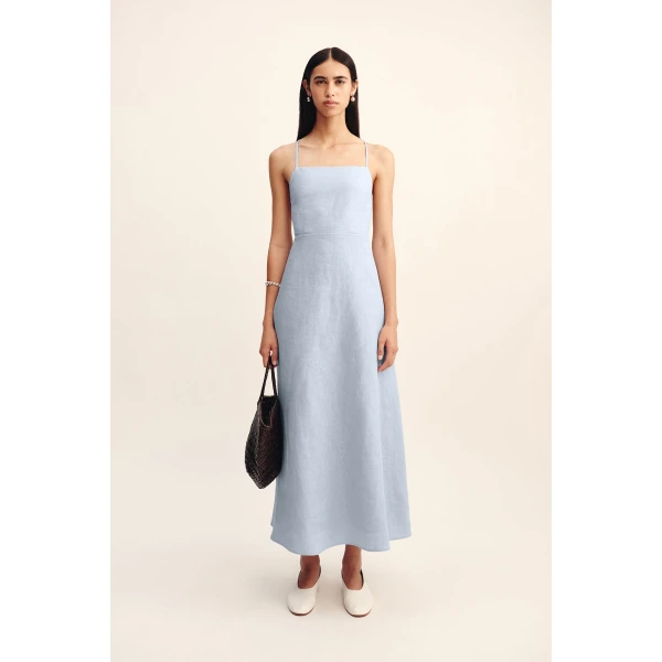 Posse Lori Dress - Silver Blue – sustainable Dresses in Blue from Australian designer at Luxury Shoes .