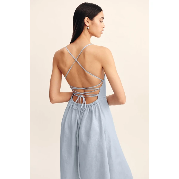 Posse Lori Dress - Silver Blue – sustainable Dresses in Blue from Australian designer at Luxury Shoes .