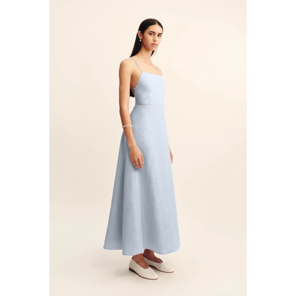 Posse Lori Dress - Silver Blue – sustainable Dresses in Blue from Australian designer at Luxury Shoes .