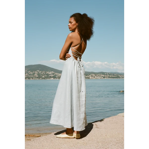Posse Lori Dress - Silver Blue – sustainable Dresses in Blue from Australian designer at Luxury Shoes .