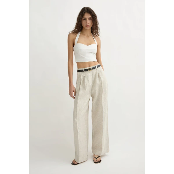 Posse Louis Trouser - Natural – sustainable Pants in Neutrals from Australian designer at Luxury Shoes .