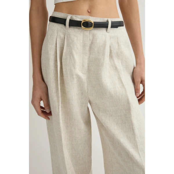 Posse Louis Trouser - Natural – sustainable Pants in Neutrals from Australian designer at Luxury Shoes .