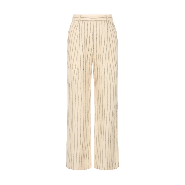 Mackenzie Trouser - Cream Pinstripe by Posse the Label ‚Äì luxury pants in Ivory available at Luxury Shoes 